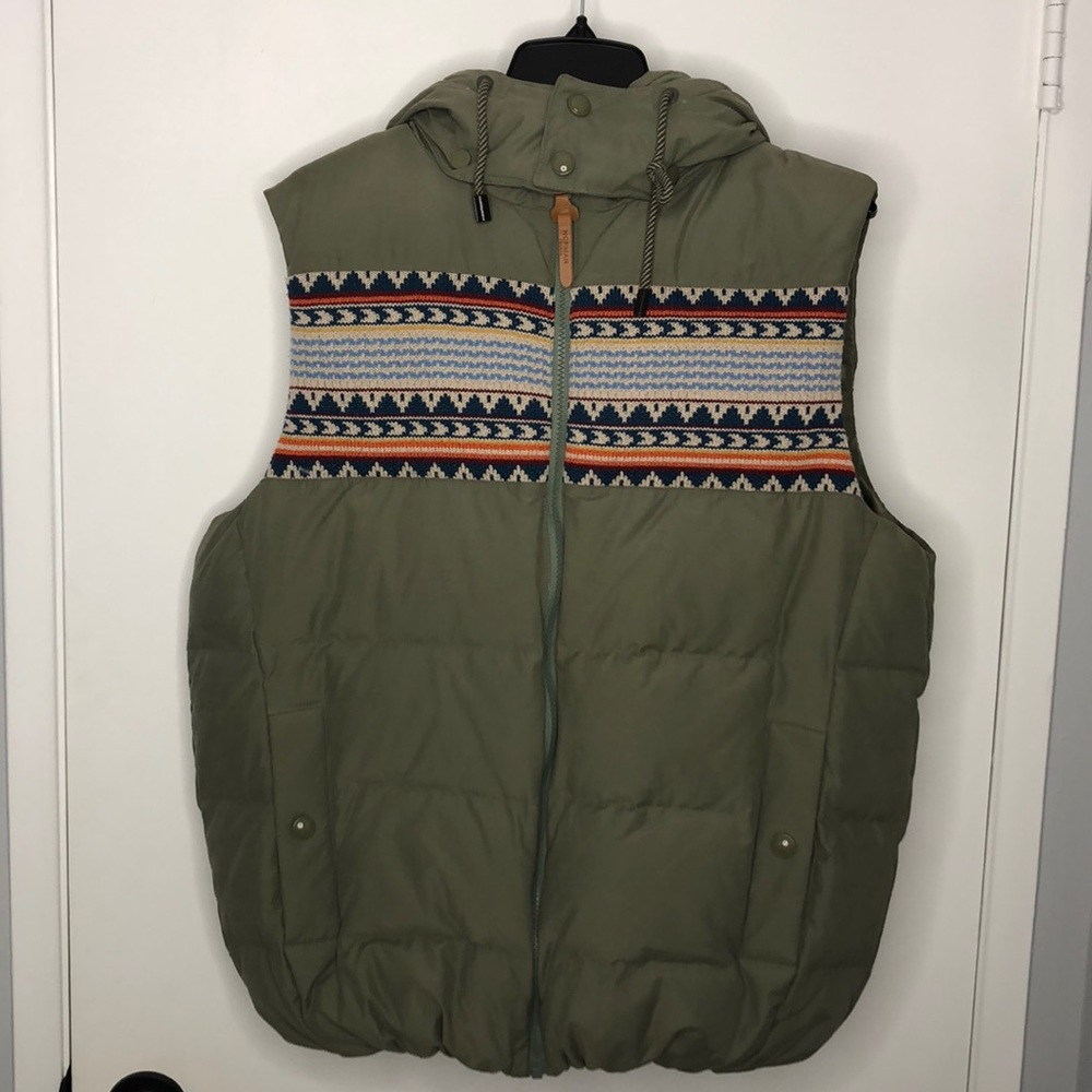 Norman French Olive Green Puffer Vest